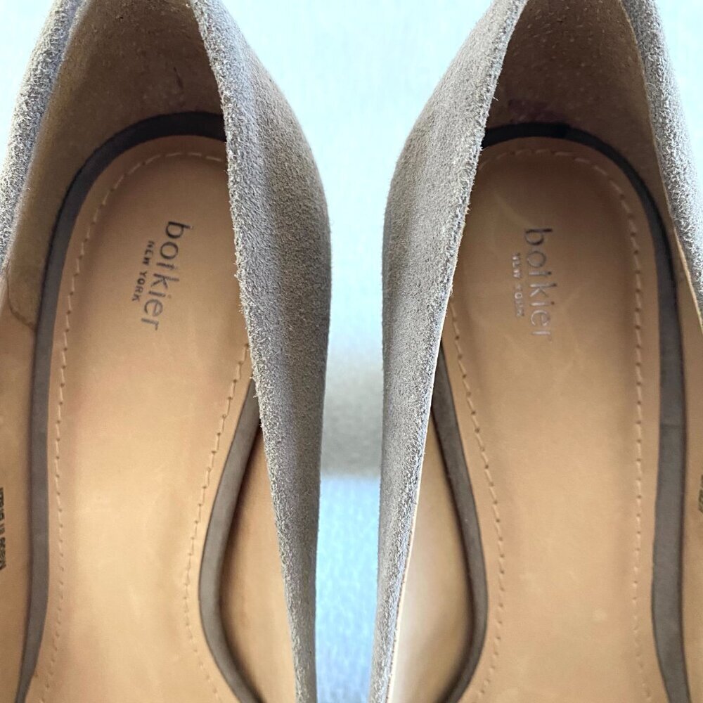 Botkier Tabitha pointed toe suede pump Womens 6 warm grey block heel designer - Picture 5 of 9